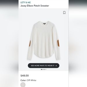 StitchFix LETY & ME Josey Elbow Patch Sweater